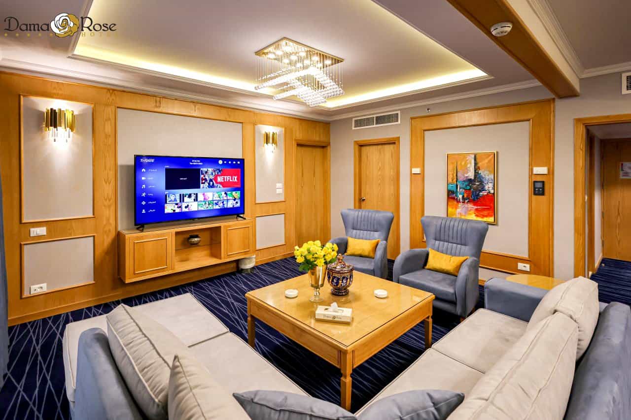 Dama Rose Hotel guest lounge area