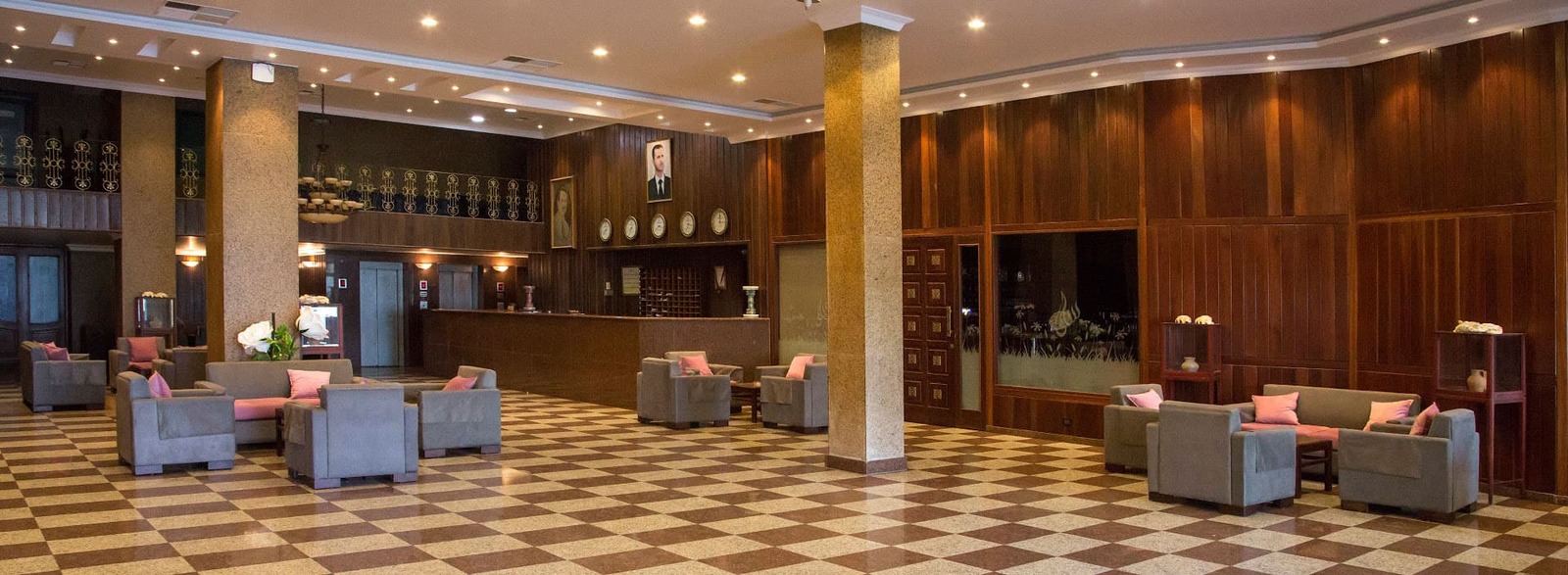 Shahin Tower Hotel panoramic exterior with sea view